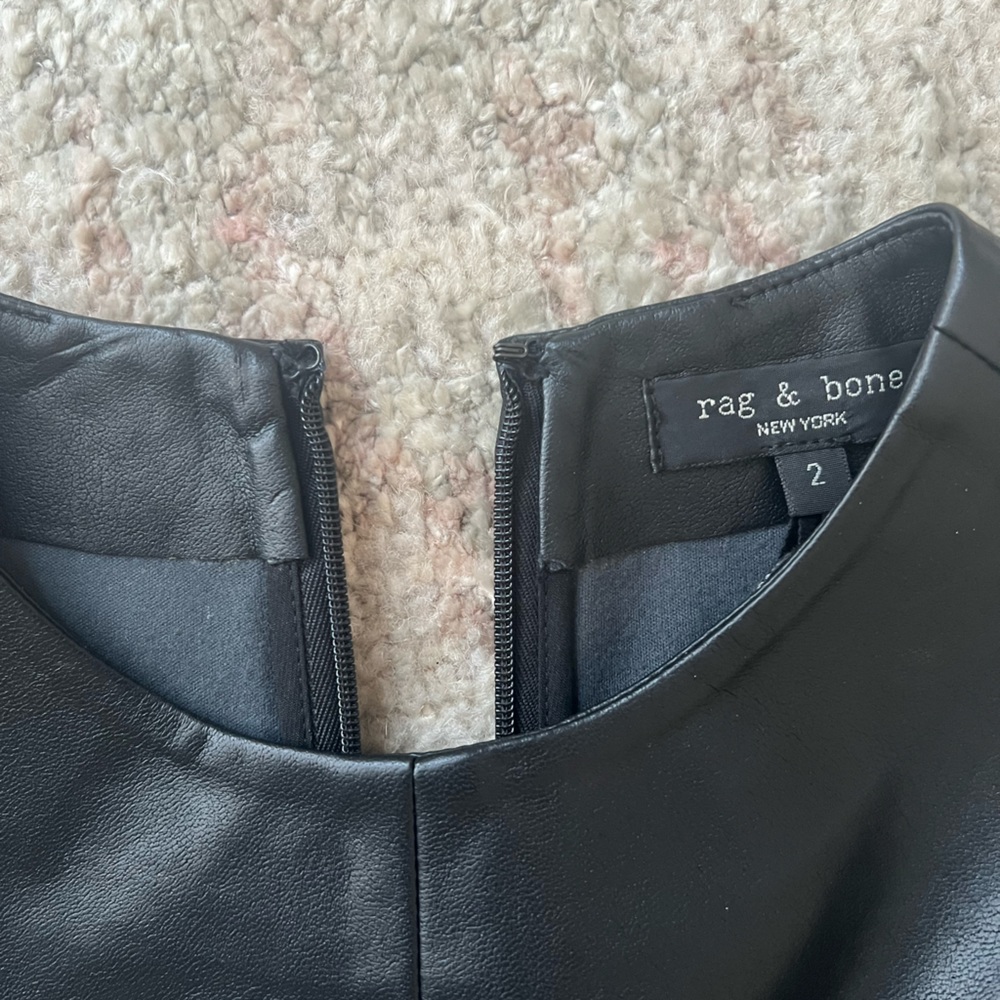 Rag & Bone Desta Mini Faux Leather Shift Dress